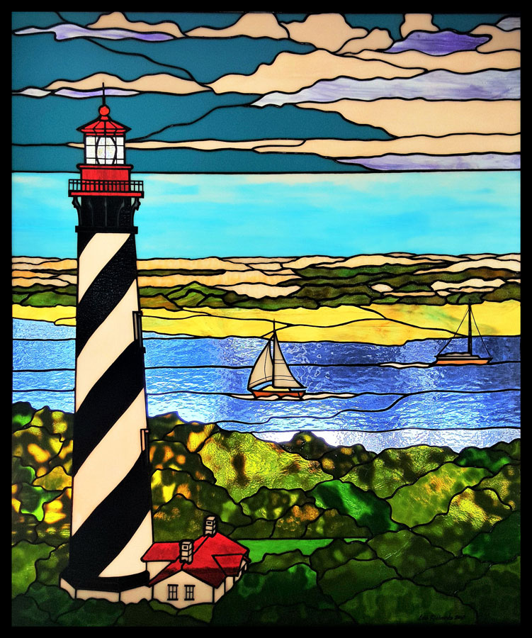 Bay inlet lighthouse